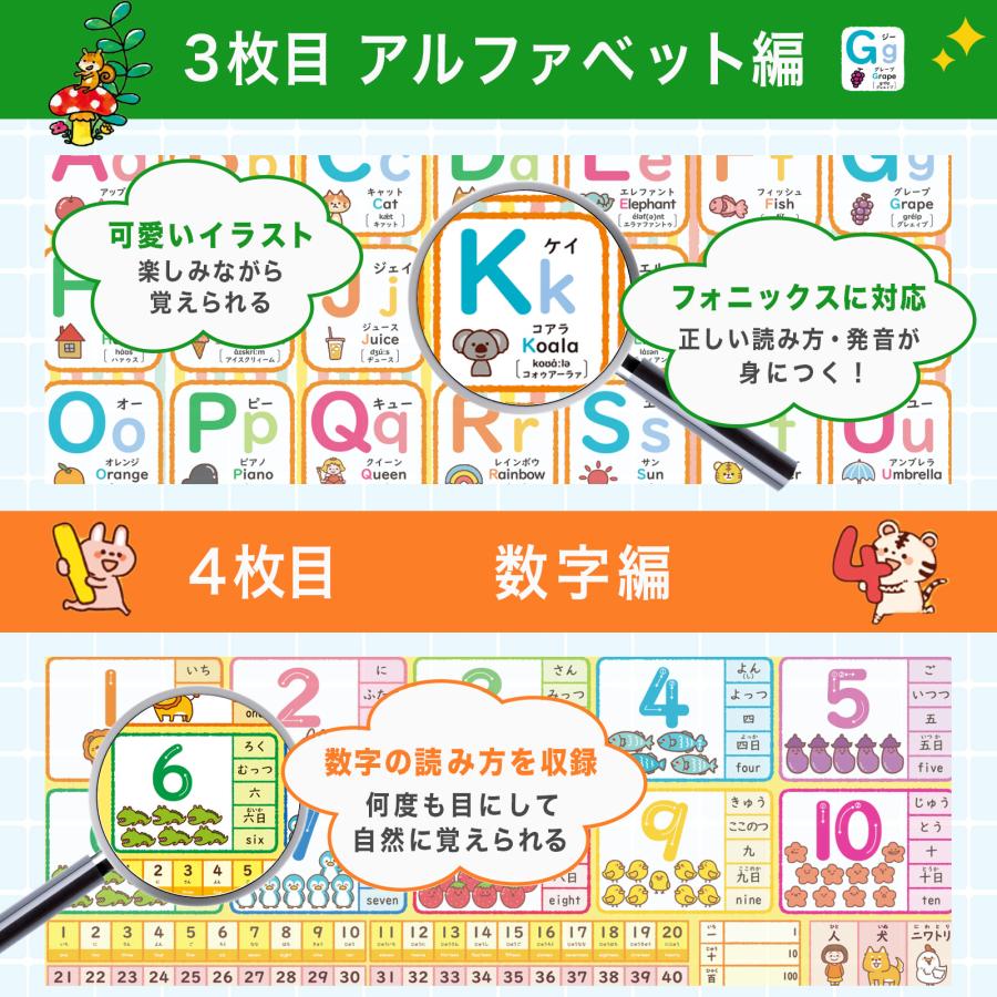 シジックス　ワンダーハウス　エンボス　アルファベット　数字　ひらがな　14点 送料無料】ひらがな カタカナ アルファベット 数字 お風呂ポスター