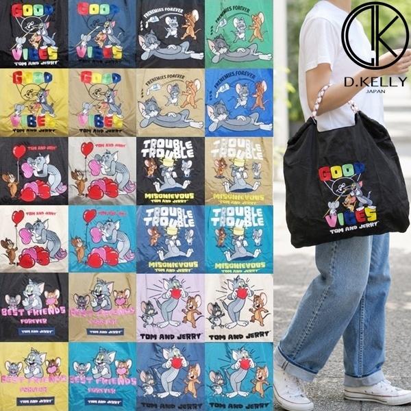 D.KELLY キャラクター刺繍バッグ トートバッグ エコバッグ Tom and Jerry トムとジェリー ディーケリー DK-PS-508P