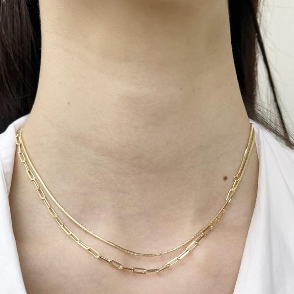 ネックレス レディース 3WAY 2連 Y字 ロング チョーカー チェーン