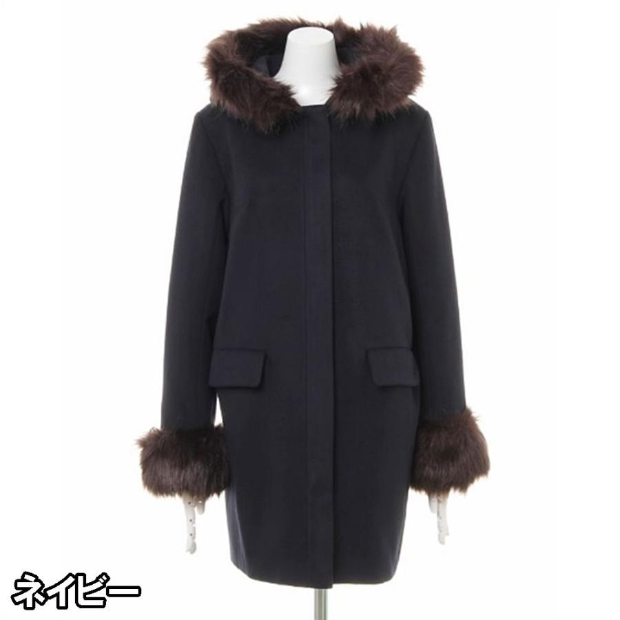 INGNI（イング） コート フード付き ファー 取り外し可能 ノーカラー