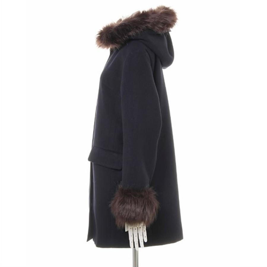 INGNI（イング） コート フード付き ファー 取り外し可能 ノーカラー