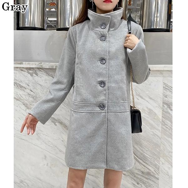 SHEENA シーナ フェイクウールモッサBIG5釦スタンドコート コート