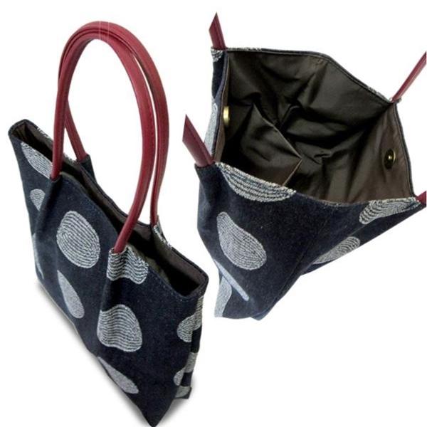 トートバッグ レディーストートバッグ デニムバッグ ミニトート ドット