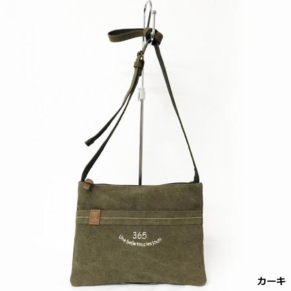 ショルダーバッグ 帆布 ロゴ刺繍 365シリーズ 斜め掛け ミニショルダー 