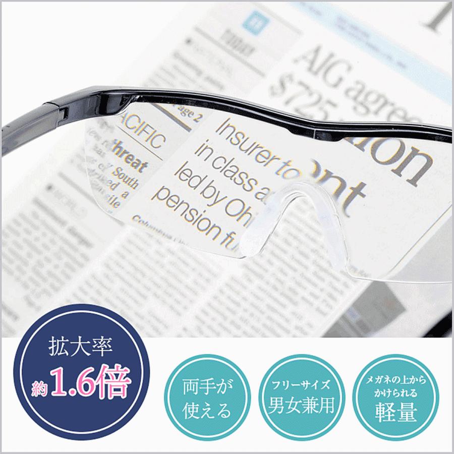 両手で作業できる めがね型ルーペ 拡大鏡 大きく見えるルーペ 眼鏡