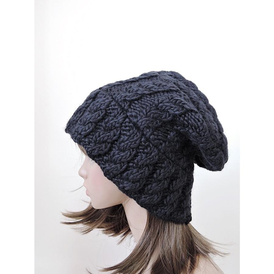 ウール100％ ざっくりニット帽子 ニット帽 レディースキャップ 手編み風 ボリューミー |  | 01