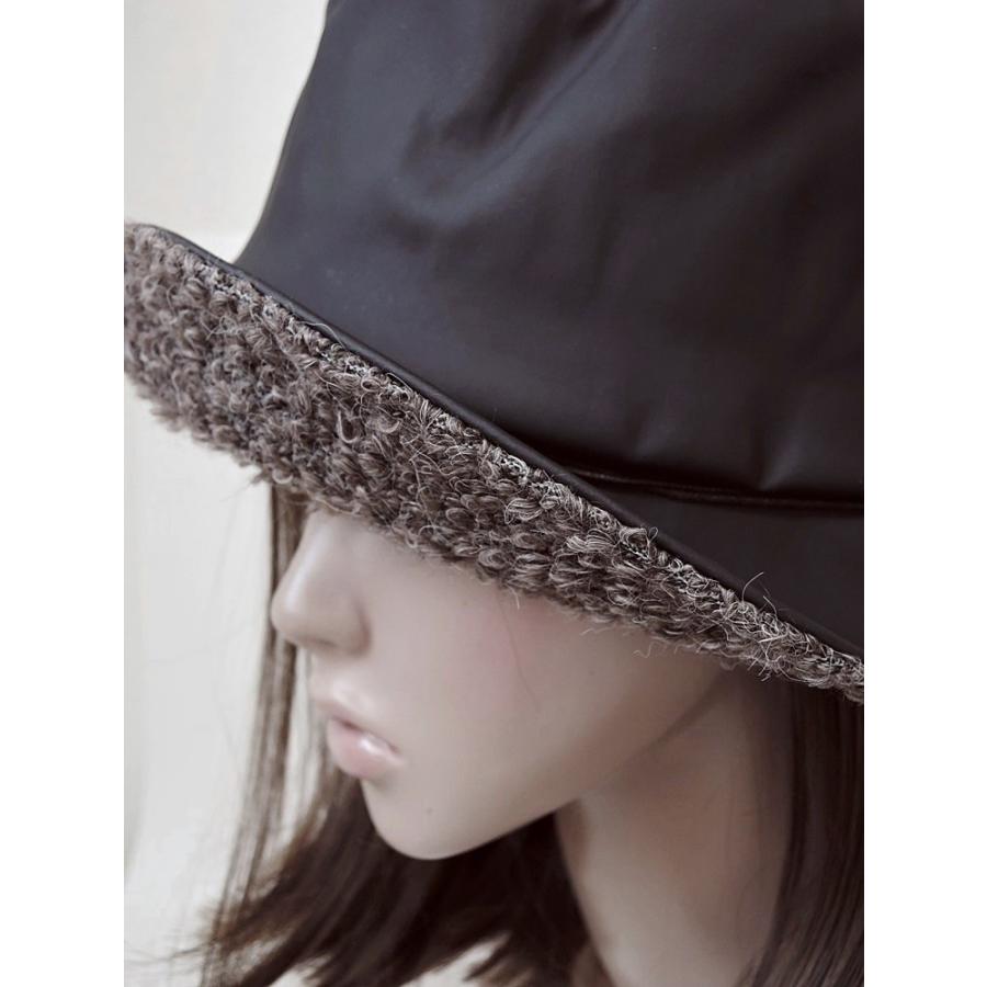 マットなおしゃれ帽子 合皮帽子 ダークブラウン 異素材 キャップ |  | 01