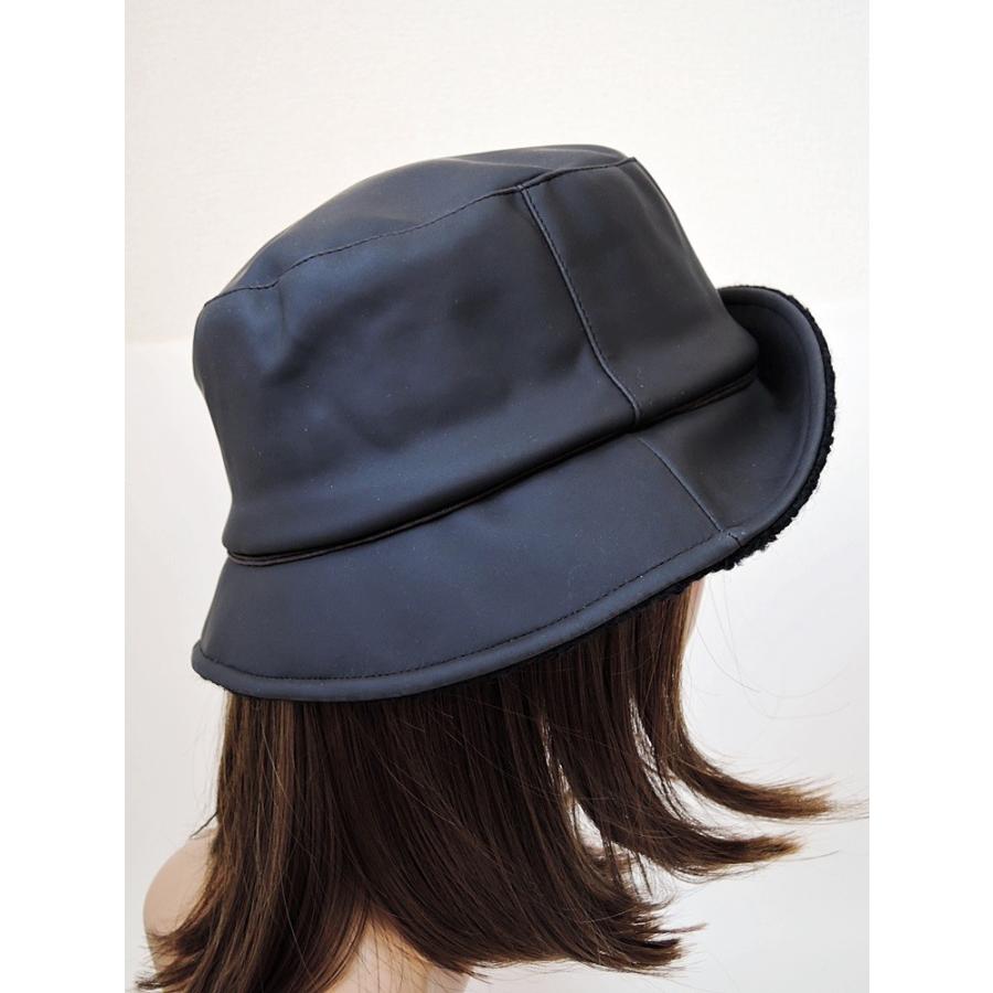 マットなおしゃれ帽子 合皮帽子 ダークブラウン 異素材 キャップ |  | 03