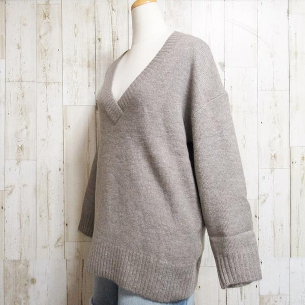 FUR Vネックニット モカ select MOCA（セレクトモカ） ニット セーター Vネック透かし編み