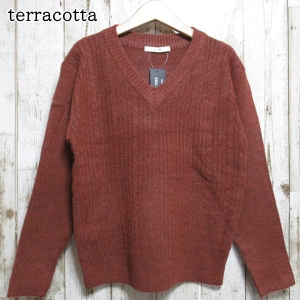 ニット Vネック ケーブル編み セーター ケーブルニット ケーブル
