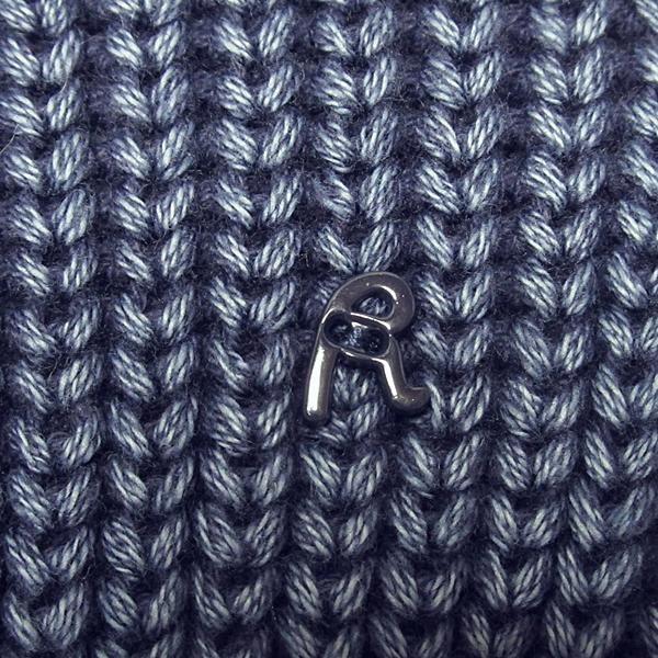 ニット デニム風 セーター ラウンドネック 丸首 厚手ニット レディース