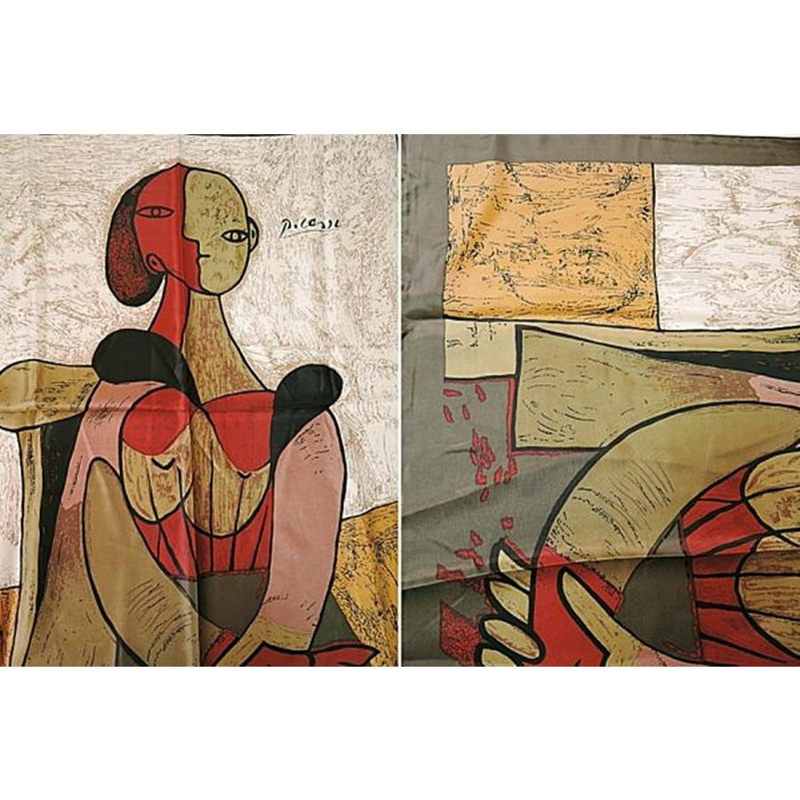 ピカソ絵画風 プリントスカーフ 名画スカーフ 正方形
