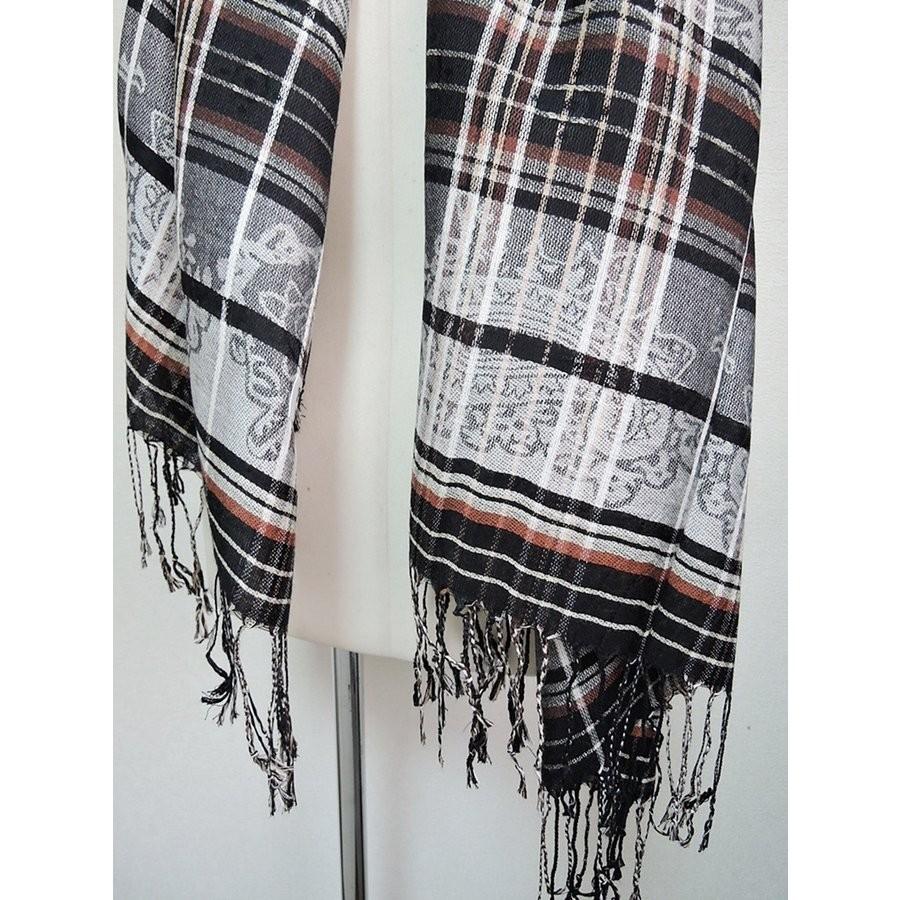 SALE 55％OFF パシュミナストール チェック柄 シルクストール