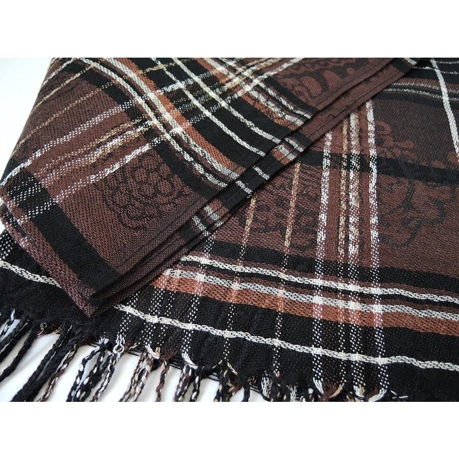 SALE 55％OFF パシュミナストール チェック柄 シルクストール 大判
