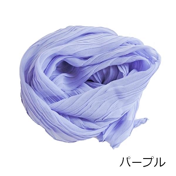 シフォンスカーフ 日本製 ストール しわ加工 プチスカーフ 大人 紫外線対策 UVカット コンパクト |  | 03