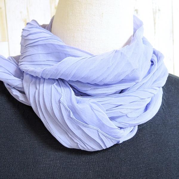 シフォンスカーフ 日本製 ストール しわ加工 プチスカーフ 大人 紫外線対策 UVカット コンパクト |  | 07