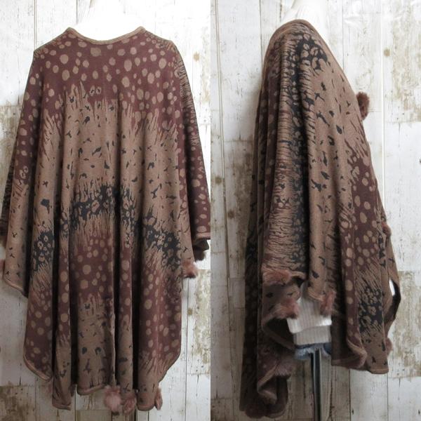 期間限定特別価格 ポンチョ ケープ マント マフラー ラビットファー レディース ポンチョマフラー 羽織りもの 大判 ロング ストール 防寒 アニマル柄 |  | 02