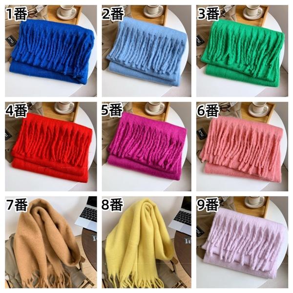 ボリューム マフラー ストール 無地 ふわふわ もこもこ あったかい 防寒 レディース |  | 01