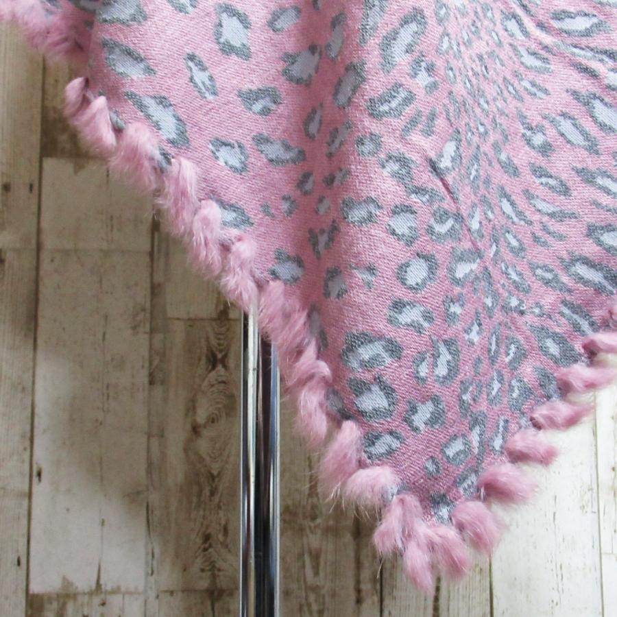 ポンチョ ケープ マント ラビットファー レディース 羽織りもの 大判 ロング ストール 防寒 アニマル柄 ヒョウ柄 |  | 04