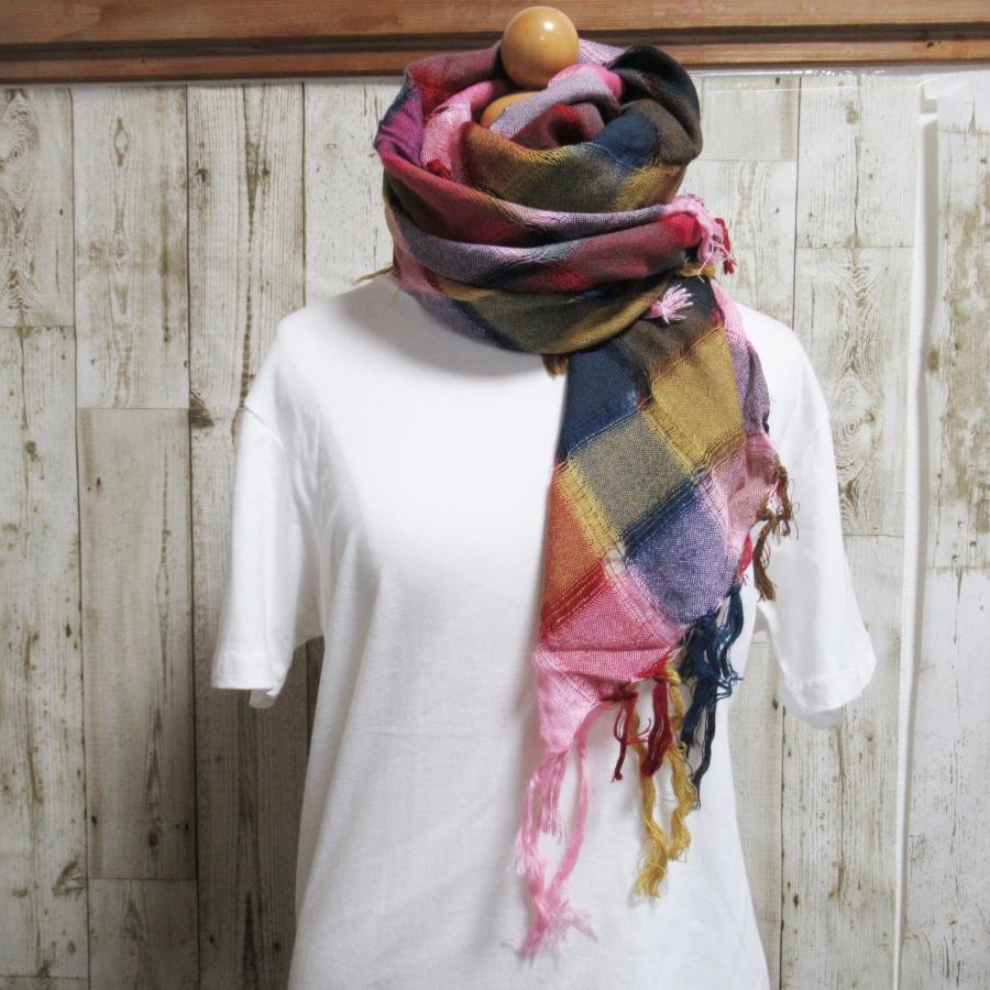 ストール マフラー 春 夏 チェック柄 フリンジ付き 正方形ストール 紫外線 UVカット 日焼けケアー アフガンストール メンズ レディース 大判 |  | 04