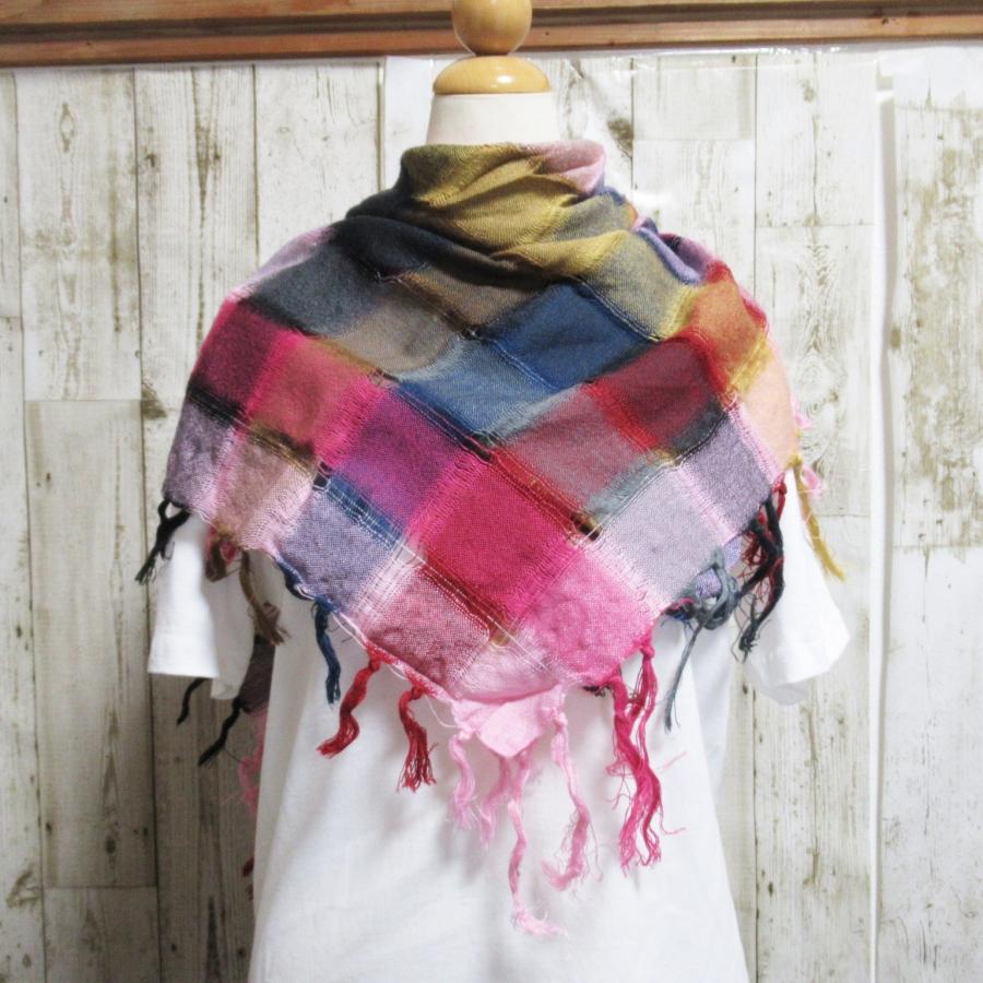 ストール マフラー 春 夏 チェック柄 フリンジ付き 正方形ストール 紫外線 UVカット 日焼けケアー アフガンストール メンズ レディース 大判 |  | 05