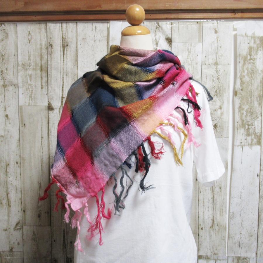 ストール マフラー 春 夏 チェック柄 フリンジ付き 正方形ストール 紫外線 UVカット 日焼けケアー アフガンストール メンズ レディース 大判 |  | 06