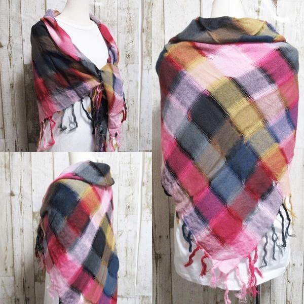 ストール マフラー 春 夏 チェック柄 フリンジ付き 正方形ストール 紫外線 UVカット 日焼けケアー アフガンストール メンズ レディース 大判 |  | 08