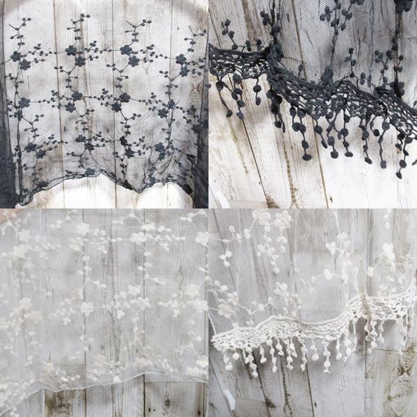 ストール レース ショール 春 夏 紫外線対策 日焼け対策 UV対策 冷房対策 日よけ ブラック ホワイト |  | 12