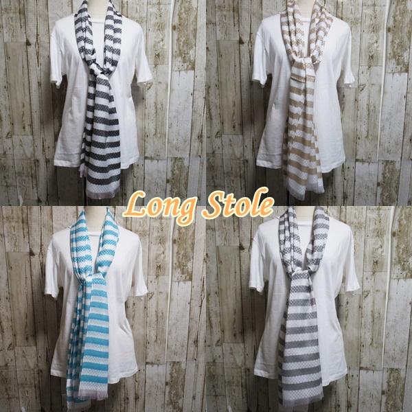 ストール マフラー 春 夏 星柄 星 ドット柄 ドット ボーダー柄 ボーダー フリンジ付き  紫外線 UVカット 日焼けケアー レディース | 