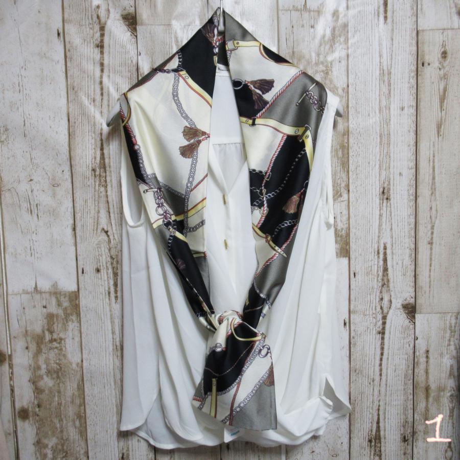 ロングスカーフ ボータイ ストール ロング スカーフ アンティークチェーン ツイリー トレンド スカーフ シルクタッチ 上品 バッグスカーフ |  | 01