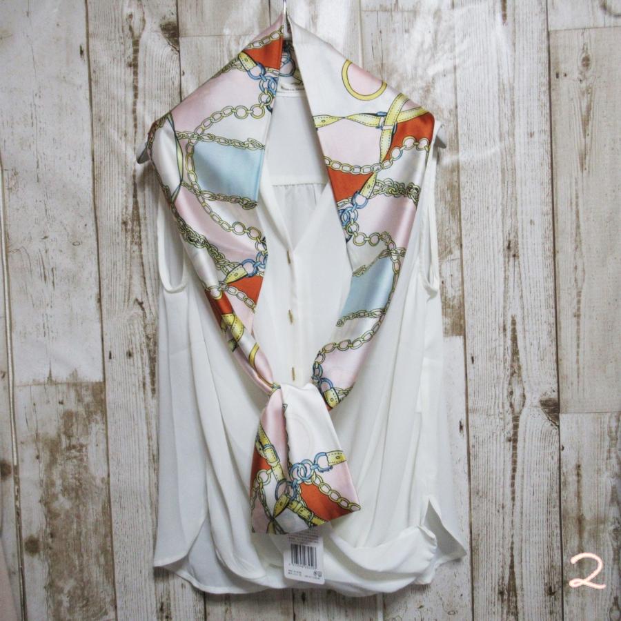 ロングスカーフ ボータイ ストール ロング スカーフ アンティークチェーン ツイリー トレンド スカーフ シルクタッチ 上品 バッグスカーフ |  | 02