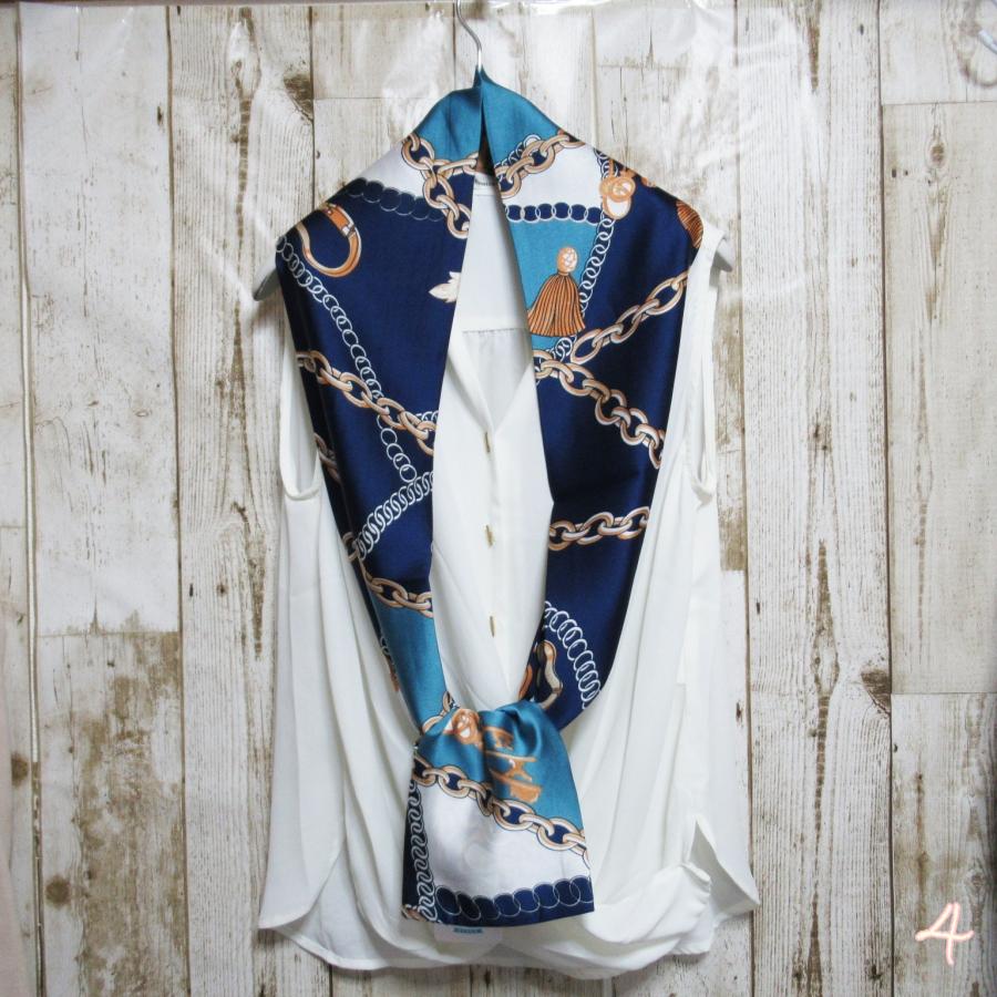 ロングスカーフ ボータイ ストール ロング スカーフ アンティークチェーン ツイリー トレンド スカーフ シルクタッチ 上品 バッグスカーフ |  | 04