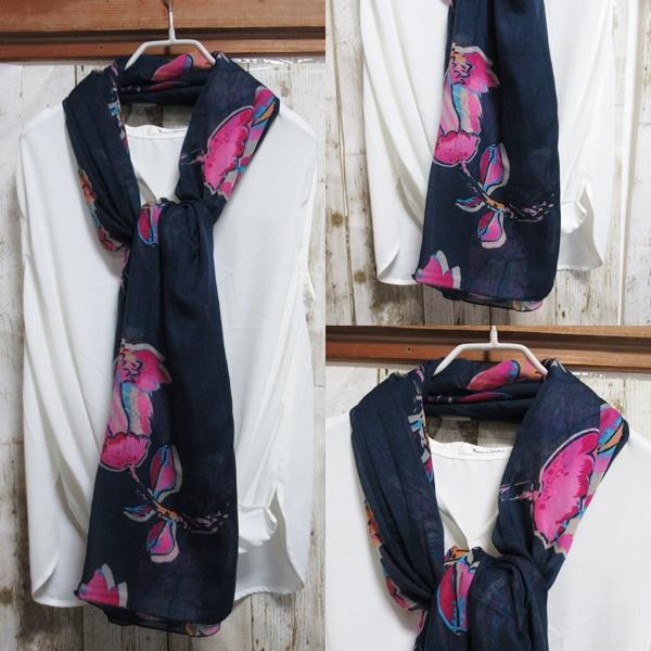 ロングストール　ロングスカーフ ボータイ ストール ロング スカーフ アンティーク トレンド お洒落 上品 バッグスカーフ |  | 06