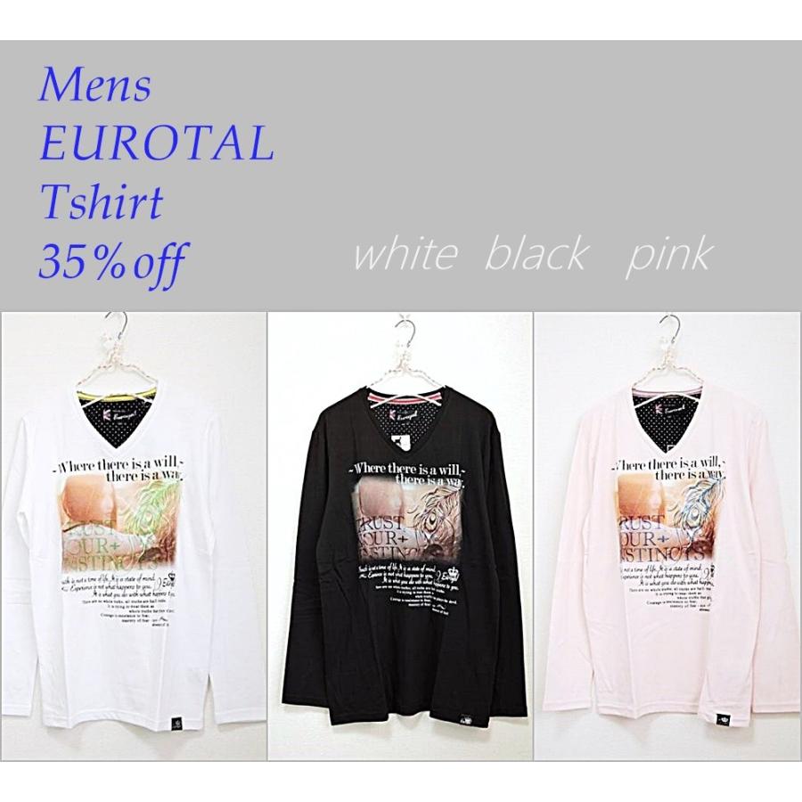 メンズ トップス 長袖 カジュアルトップス EUROYAL Tシャツ Vネック
