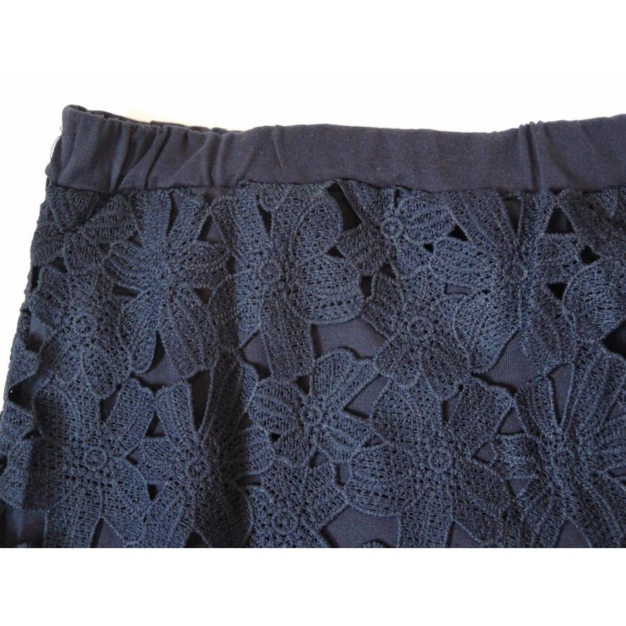 レーススカート オフィス 会社 OL 正装 ひざ丈スカート 大人スカート 裏地付き ホワイト ネイビー |  | 03