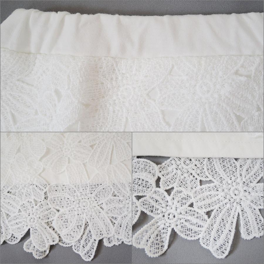 レーススカート オフィス 会社 OL 正装 ひざ丈スカート 大人スカート 裏地付き ホワイト ネイビー |  | 04