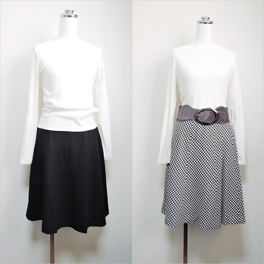 フレアスカート 千鳥格子 ひざ丈スカート きれいめ Ａラインスカート M L LL ブラック ネイビー |  | 08