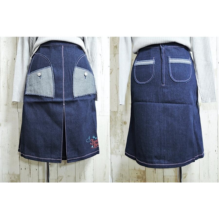 デニムスカート ひざ丈スカート タイトスカート スリット ミディアム丈