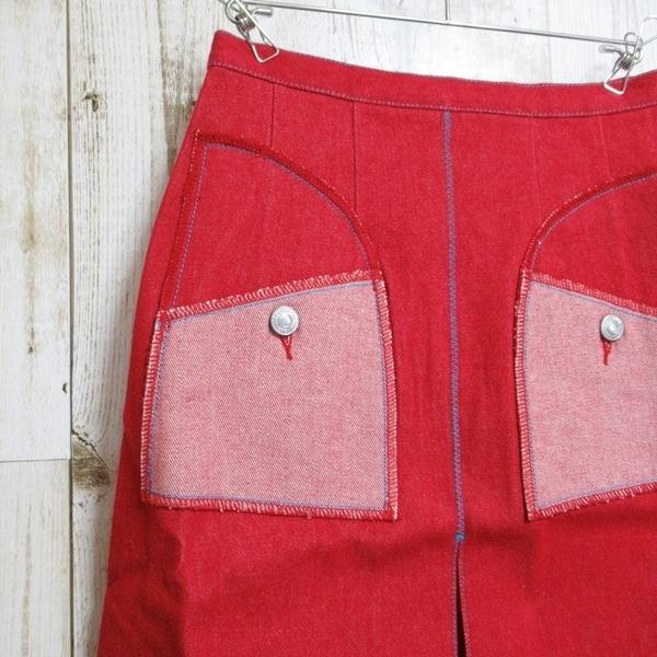 デニムスカート ひざ丈スカート タイトスカート スリット ミディアム丈