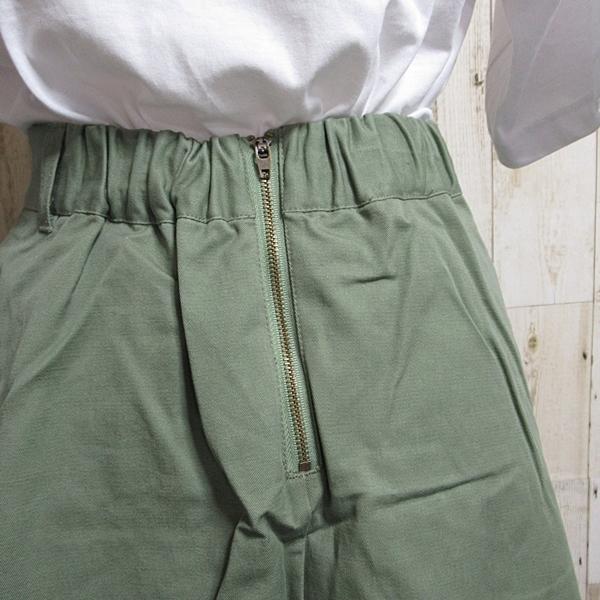 ひざ丈スカート ベルト付きスカート フレアスカート Aライン カジュアルスカート フリーツスカート モスグリーン ベルト付 Mサイズ 送料無料 |  | 04