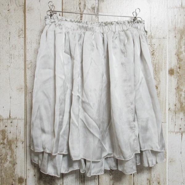 サテン ティアード スカート アイボリー ピンク レディース ボトムス ティアードスカート ウエストゴム 送料無料 |  | 02