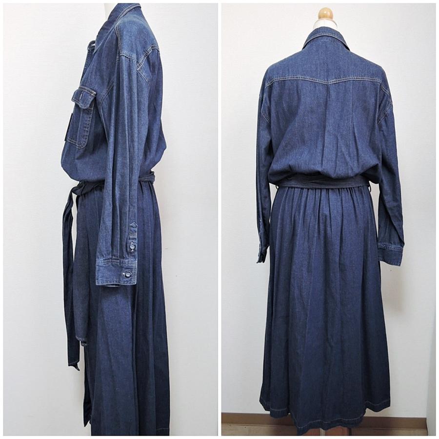 日本製 2点限り 55％off デニムワンピース ロング丈ワンピース 長袖