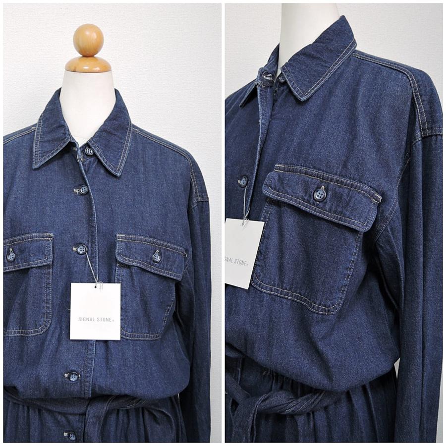 日本製 2点限り 55％off デニムワンピース ロング丈ワンピース 長袖