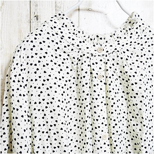 ワンピース ロング丈ワンピース シフォンワンピース ハート柄 マキシ― レトロ柄 体型カバー ロング丈 送料無料 バルーン袖 | OLIVE des OLIVE | 08