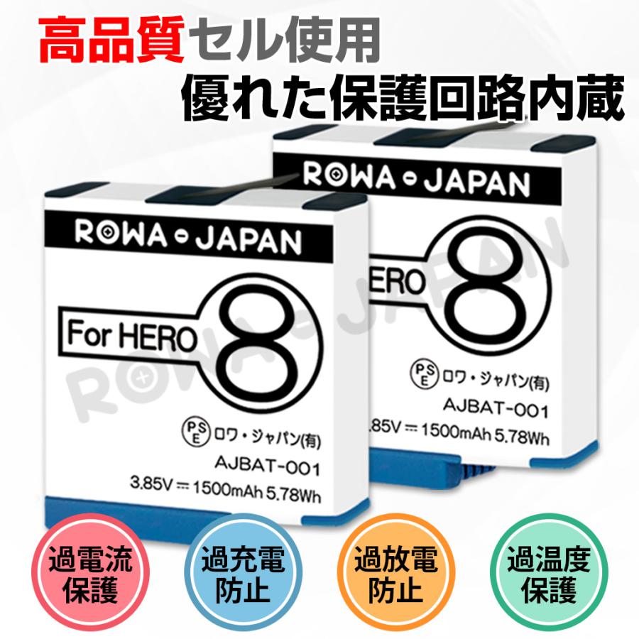 HERO8 HERO7 HERO6 HERO5 Black 対応 AJBAT-001 互換 バッテリー GoPro対応 純正品と完全互換 ロワジャパン｜rowa｜04