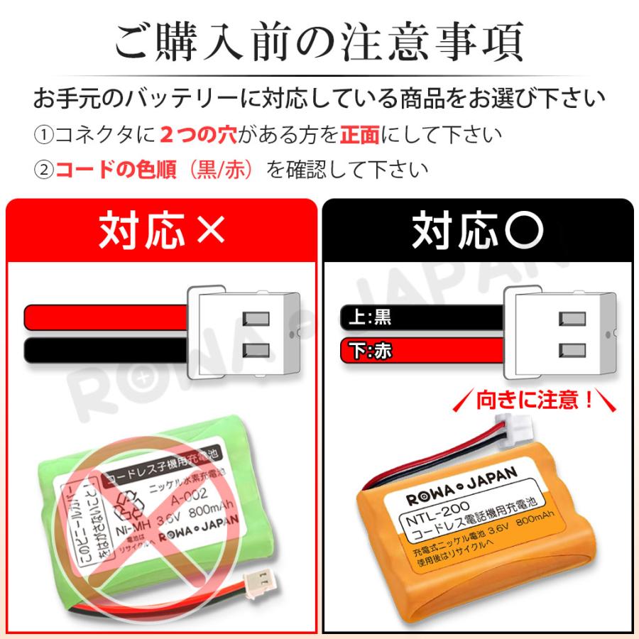 【互換品】 販売数4.2万突破 サンヨー対応 NTL-200 TEL-BT200 パナソニック対応 BK-T411 充電池 コードレス子機 電話機 用 ロワジャパン | ロワジャパン | 04