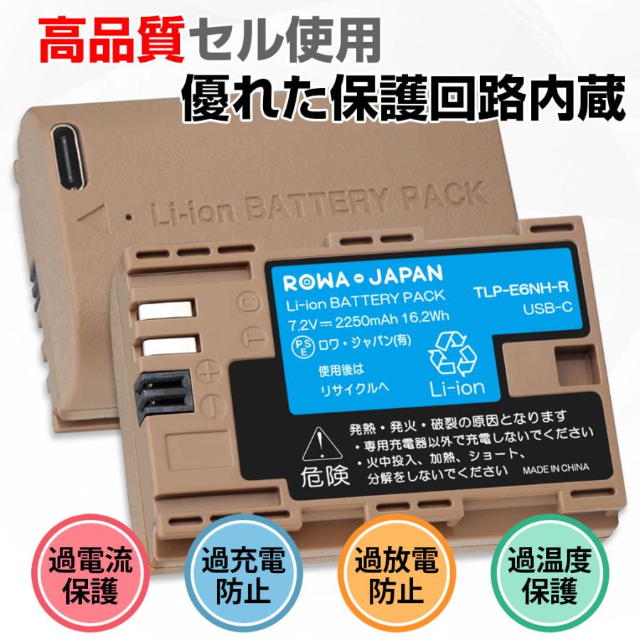ロワジャパン 【互換品】 USB-C 直接充電 LP-E6NH 大容量