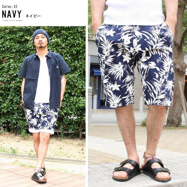 REALCONTENTS ショートパンツ ハーフパンツ メンズ 花柄 リーフ