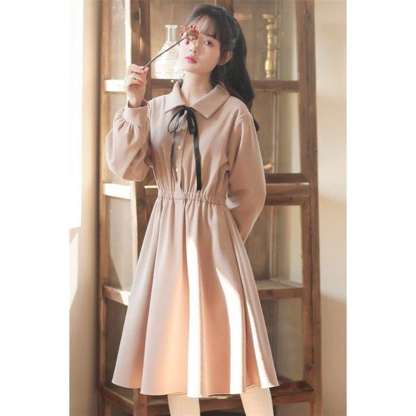 レトロワンピース女子ワンピワンピースレディース着痩せロングワンピース長袖カワイイ秋冬可愛い日系女子中高生クラシカル長袖通勤通学 Rox Wumz51vj Rox Store 通販 Yahoo ショッピング