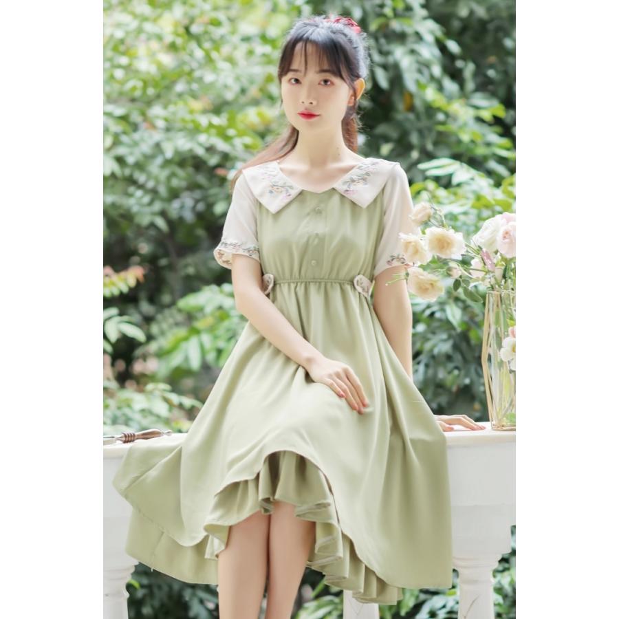 レトロワンピースレディース女子ワンピワンピースファッション文芸着痩せロングワンピース半袖カワイイ夏可愛い女子中高生クラシカル通勤通学 Rox Z0kbetlh Rox Store 通販 Yahoo ショッピング